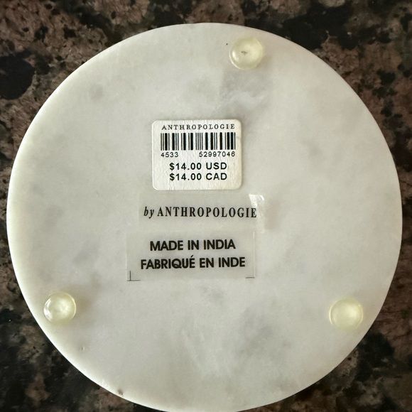 Anthropologie White Marble “R” Coaster - Picture 2 of 2